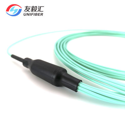 Male Aqua LSZH OM4 8 Fiber LC MPO MTP Patch Cord 3M