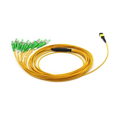 OFNR 12F MPO MTP Patch Cord FC APC Breakout Trunk Cable For Data Center