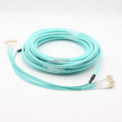 Pre Terminated Multifiber Breakout Patch Cable LC UPC OM3 Multimode 850nm